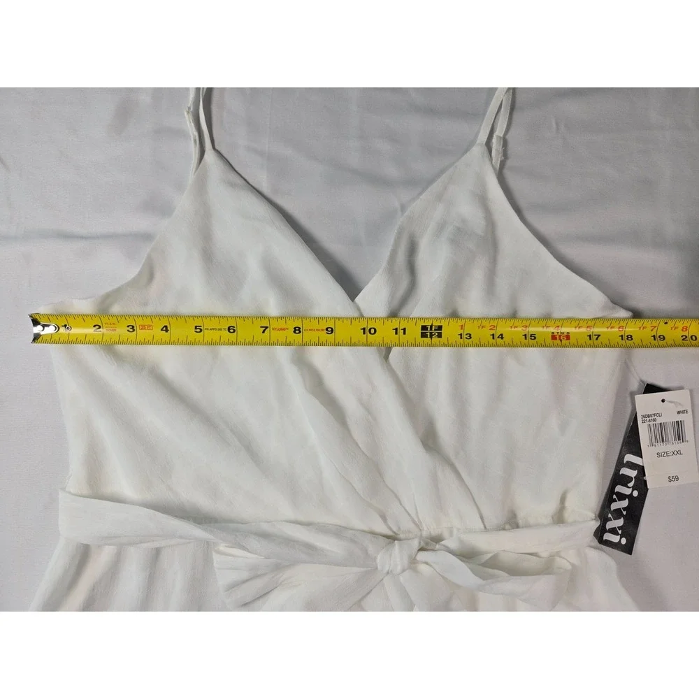 Trixxi White Faux Wrap Mini Dress Size XXL Bridal‎ Shower Feminine Summer Party